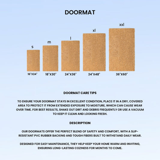 Coir doormat sizes, care tips, and PVC backing