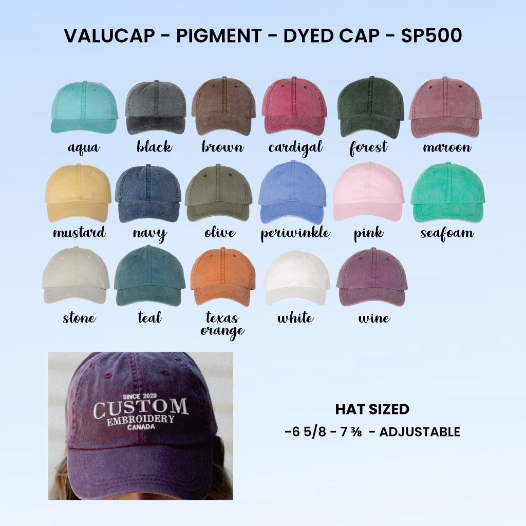 Valucap SP500 pigment-dyed cap in 17 colors
